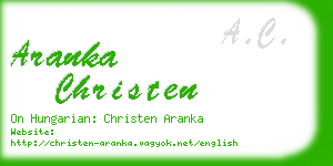 aranka christen business card